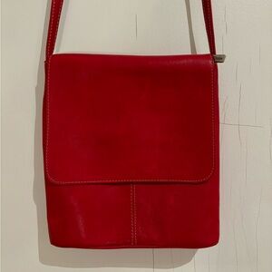 Red Genuine Leather Crossbody Bag